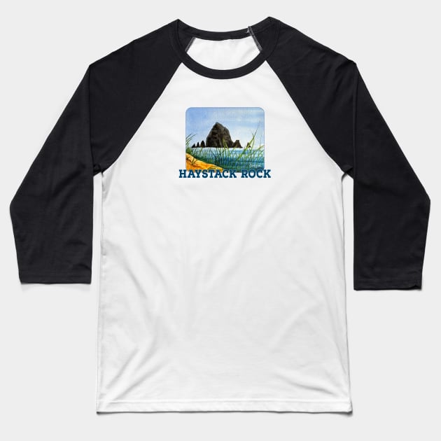 Haystack Rock, Oregon Baseball T-Shirt by MMcBuck